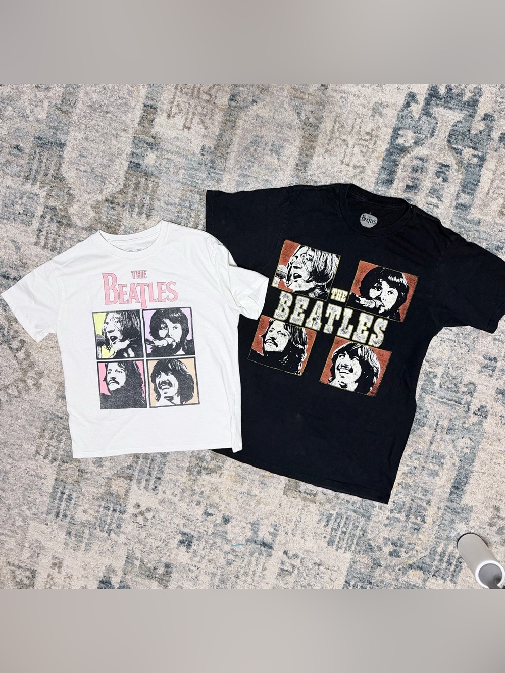 The Beatles Graphic T-Shirt Bundle – 2 Shirts – Black Adult S + White Youth S 6/
